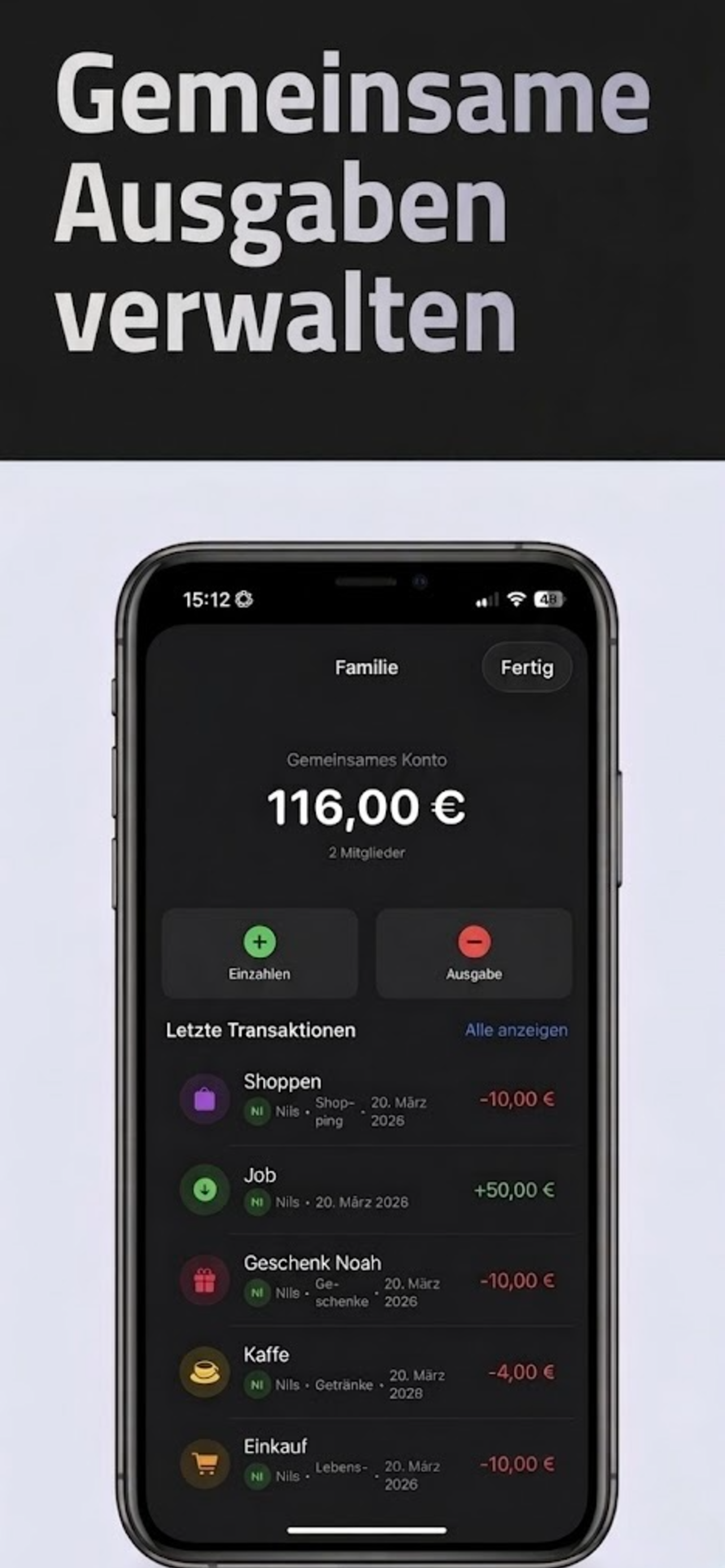 Manage shared expenses